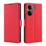 For Tecno Camon 20 Pro 4G Ultra-thin Voltage Side Buckle Horizontal Flip Leather Phone Case(Red)