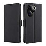 For Tecno Camon 20 Premier 5G Ultra-thin Voltage Side Buckle Horizontal Flip Leather Phone Case(Black)