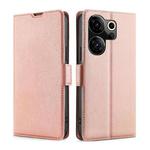 For Tecno Camon 20 Premier 5G Ultra-thin Voltage Side Buckle Horizontal Flip Leather Phone Case(Rose Gold)