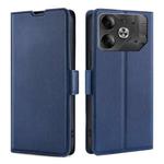 For Tecno Pova 6 5G Ultra-thin Voltage Side Buckle Horizontal Flip Leather Phone Case(Blue)