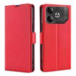 For Tecno Pova 6 5G Ultra-thin Voltage Side Buckle Horizontal Flip Leather Phone Case(Red)