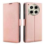 For Tecno Camon 30 Ultra-thin Voltage Side Buckle Horizontal Flip Leather Phone Case(Rose Gold)