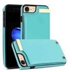 For iPhone SE 2022 / 2020 / 8 / 7 Metal Buckle Card Slots Phone Case(Green)