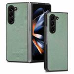 For Samsung Galaxy Z Fold5 Carbon Fiber Texture Back Cover Phone Case(Green)