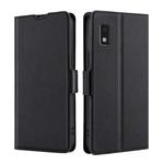 For Sharp Aqous Wish3 Ultra-thin Voltage Side Buckle Horizontal Flip Leather Phone Case(Black)