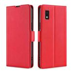 For Sharp Aqous Wish3 Ultra-thin Voltage Side Buckle Horizontal Flip Leather Phone Case(Red)