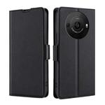 For Sharp Aquos R8 Pro SH-51D Ultra-thin Voltage Side Buckle Horizontal Flip Leather Phone Case(Black)