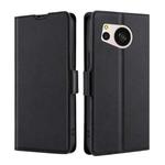 For Sharp Aquos Sense 8 Ultra-thin Voltage Side Buckle Horizontal Flip Leather Phone Case(Black)