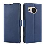 For Sharp Aquos Sense 8 Ultra-thin Voltage Side Buckle Horizontal Flip Leather Phone Case(Blue)