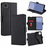 For Sharp Aqous wish5 Ultra-thin Voltage Side Buckle Horizontal Flip Leather Phone Case(Black)