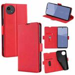 For Sharp Aqous wish5 Ultra-thin Voltage Side Buckle Horizontal Flip Leather Phone Case(Red)
