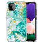 For Samsung Galaxy A22 5G IMD Shell Pattern TPU Phone Case(Green Marble)