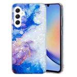 For Samsung Galaxy A34 5G IMD Shell Pattern TPU Phone Case(Sky Blue Purple Marble)