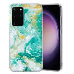 For Samsung Galaxy S20+ IMD Shell Pattern TPU Phone Case(Green Marble)