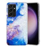 For Samsung Galaxy S21 Ultra 5G IMD Shell Pattern TPU Phone Case(Sky Blue Purple Marble)