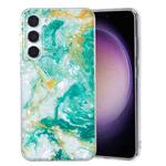 For Samsung Galaxy S23 5G IMD Shell Pattern TPU Phone Case(Green Marble)