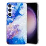 For Samsung Galaxy S23 5G IMD Shell Pattern TPU Phone Case(Sky Blue Purple Marble)