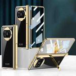 For Huawei Mate X3 GKK Integrated Plating Hinge Folding Phone Case(Black)