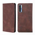 For TCL 20s / 20 5G / 20L / 20L+ Skin Feel Magnetic Leather Phone Case(Dark Brown)