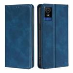 For TCL 501 4G Skin Feel Magnetic Leather Phone Case(Blue)