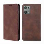 For Blackview Oscal C30 Skin Feel Magnetic Leather Phone Case(Dark Brown)