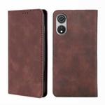 For CUBOT P60 Skin Feel Magnetic Leather Phone Case(Dark Brown)