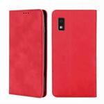 For Sharp Aqous Wish3 Skin Feel Magnetic Leather Phone Case(Red)