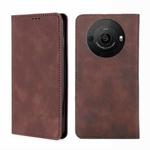For Sharp Aquos R8 SH-52D Skin Feel Magnetic Leather Phone Case(Dark Brown)