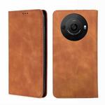 For Sharp Aquos R8 SH-52D Skin Feel Magnetic Leather Phone Case(Light Brown)