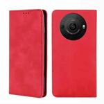 For Sharp Aquos R8 SH-52D Skin Feel Magnetic Leather Phone Case(Red)