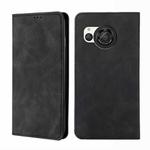 For Sharp Aquos R8 Pro SH-51 Skin Feel Magnetic Leather Phone Case(Black)