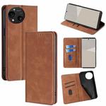 For Sharp Aquos R10 Skin Feel Magnetic Leather Phone Case(Light Brown)
