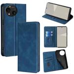 For Sharp Aquos R10 Skin Feel Magnetic Leather Phone Case(Blue)
