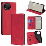 For Sharp Aquos R10 Skin Feel Magnetic Leather Phone Case(Red)