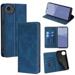 For Sharp Aqous wish5 Skin Feel Magnetic Leather Phone Case(Blue)