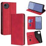 For Sharp Aqous wish5 Skin Feel Magnetic Leather Phone Case(Red)