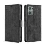 For Blackview Oscal C30 Skin Feel Crocodile Magnetic Clasp Leather Phone Case(Black)