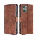 For Blackview Oscal C30 Skin Feel Crocodile Magnetic Clasp Leather Phone Case(Brown)