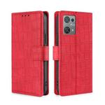 For Blackview Oscal C30 Skin Feel Crocodile Magnetic Clasp Leather Phone Case(Red)