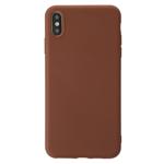 For iPhone XS Shockproof Frosted TPU Protective Case(Brown)