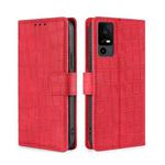 For TCL 40 XE 5G / 40X 5G T601D Skin Feel Crocodile Magnetic Clasp Leather Phone Case(Red)