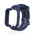 For Redmi Watch 3 Carbon Fiber Texture Integrated Silicone Watch Band(Dark Blue)
