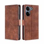 For Tecno Camon 20 Pro 4G Skin Feel Crocodile Magnetic Clasp Leather Phone Case(Brown)