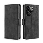For Tecno Camon 20 Premier 5G Skin Feel Crocodile Magnetic Clasp Leather Phone Case(Black)