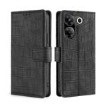 For Tecno Camon 20 Pro 5G Skin Feel Crocodile Magnetic Clasp Leather Phone Case(Black)