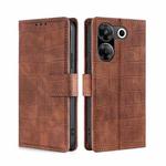 For Tecno Camon 20 Pro 5G Skin Feel Crocodile Magnetic Clasp Leather Phone Case(Brown)