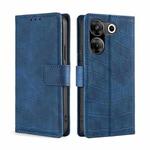 For Tecno Camon 20 Pro 5G Skin Feel Crocodile Magnetic Clasp Leather Phone Case(Blue)