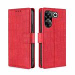 For Tecno Camon 20 Pro 5G Skin Feel Crocodile Magnetic Clasp Leather Phone Case(Red)