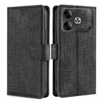 For Tecno Pova 6 5G Skin Feel Crocodile Magnetic Clasp Leather Phone Case(Black)