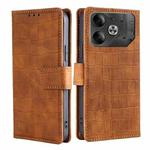 For Tecno Pova 6 5G Skin Feel Crocodile Magnetic Clasp Leather Phone Case(Brown)